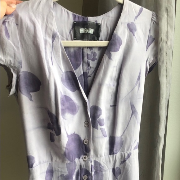 Reformation Purple Keene Monroe button front dress - Picture 7 of 8